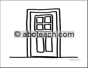 Clip Art: Basic Words: Door (coloring page)