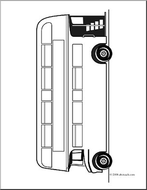 Clip Art: Double Decker Bus (coloring page)