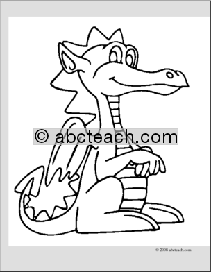 Clip Art: Baby Dragon (coloring page)