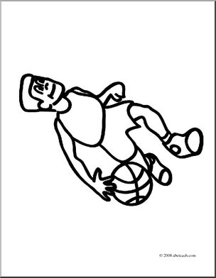Clip Art: Basic Words: Dribble (coloring page)