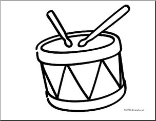 Clip Art: Basic Words: Drum (coloring page)
