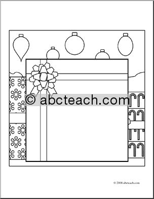 Clip Art: DYO Christmas Paper (coloring page)