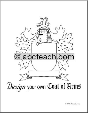 Clip Art: DYO Coat of Arms 1 (coloring page)