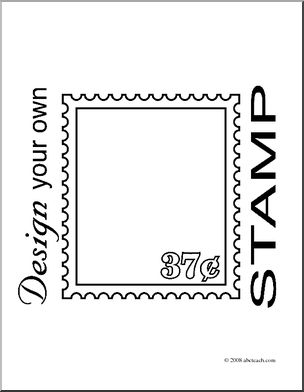 Clip Art: DYO Stamp (coloring page)