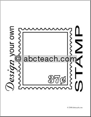Clip Art: DYO Stamp (coloring page)