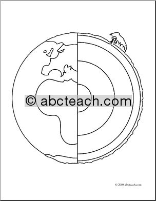 Clip Art: Geology: Earth Core (coloring page)
