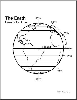 Clip Art: Earth: Lines of Latitude (coloring page)