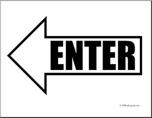 Clip Art: Arrow 01 Enter Left (coloring page)