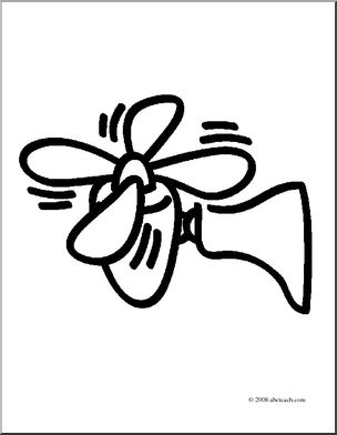 Clip Art: Basic Words: Fan (coloring page)