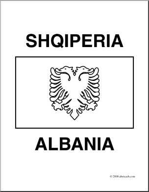 Clip Art: Flags: Albania (coloring page)