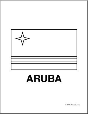 Clip Art: Flags: Aruba (coloring page)