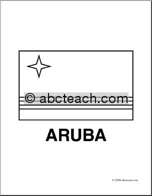 Clip Art: Flags: Aruba (coloring page)