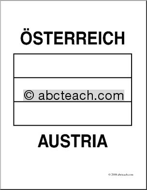 Clip Art: Flags: Austria (coloring page)