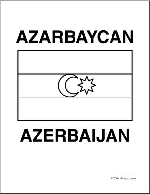 Clip Art: Flags: Azerbaijan (coloring page)