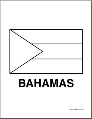 Clip Art: Flags: Bahamas (coloring page)
