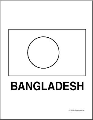 Clip Art: Flags: Bangladesh (coloring page)