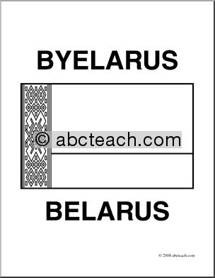 Clip Art: Flags: Belarus (coloring page)