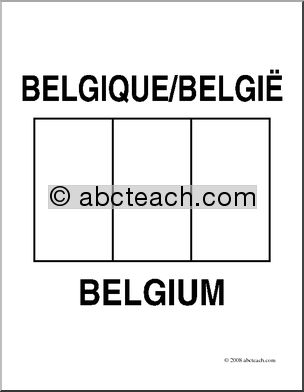 Clip Art: Flags: Belgium (coloring page)