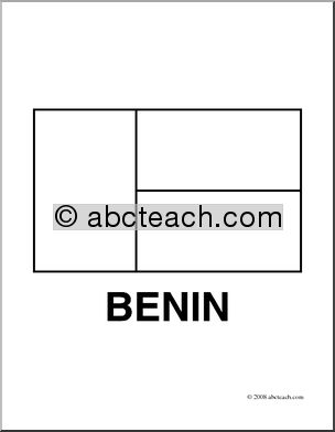 Clip Art: Flags: Benin (coloring page)