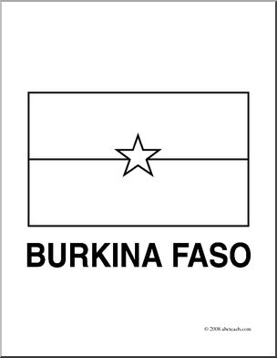 Clip Art: Flags: Burkina Faso (coloring page)
