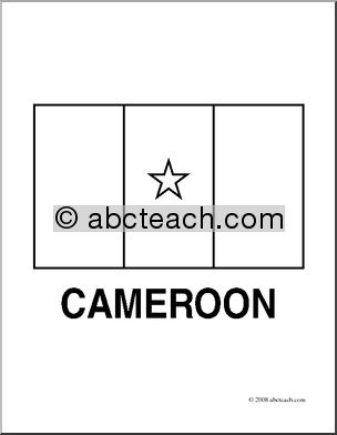 Clip Art: Flags: Cameroon (coloring page)