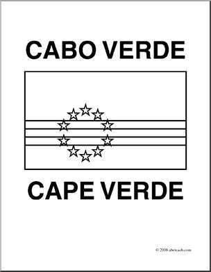 Clip Art: Flags: Cape Verde (coloring page)