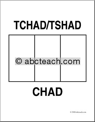 Clip Art: Flags: Chad (coloring page)