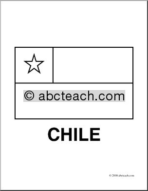 Clip Art: Flags: Chile (coloring page)