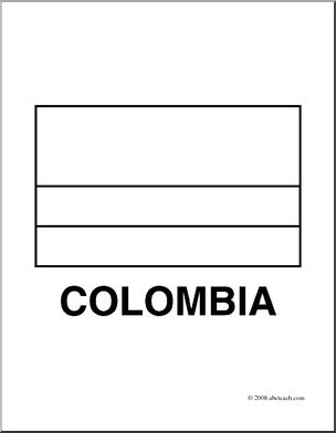 Clip Art: Flags: Colombia (coloring page)