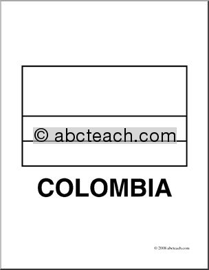 Clip Art: Flags: Colombia (coloring page)