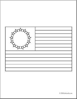 Clip Art: American Colonial Flag (coloring page)