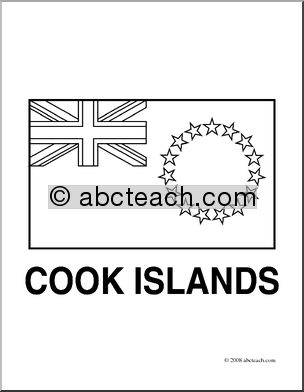 Clip Art: Flags: Cook Islands (coloring page)