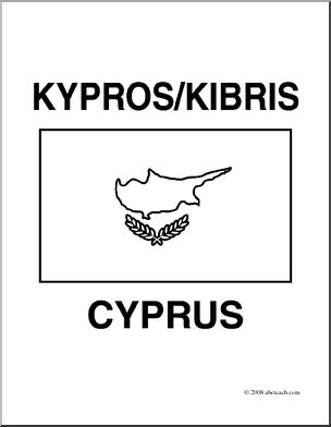 Clip Art: Flags: Cyprus (coloring page)