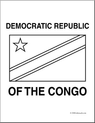 Clip Art: Flags: Democratic Republic of the Congo (coloring page)