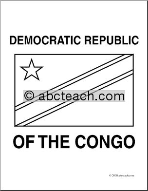 Clip Art: Flags: Democratic Republic of the Congo (coloring page)