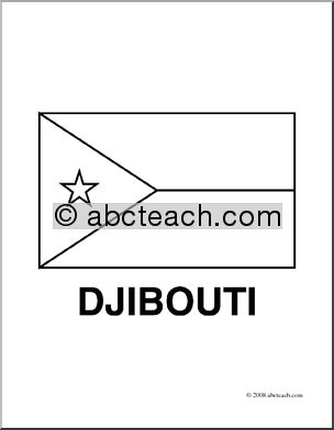 Clip Art: Flags: Djibouti (coloring page)