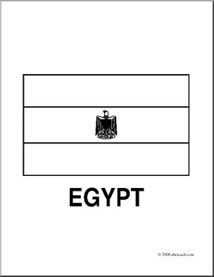 Clip Art: Flags: Egypt (coloring page)