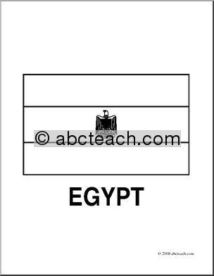 Clip Art: Flags: Egypt (coloring page)