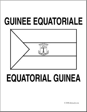 Clip Art: Flags: Equatorial Guinea (coloring page)