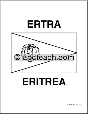 Clip Art: Flags: Eritrea (coloring page)