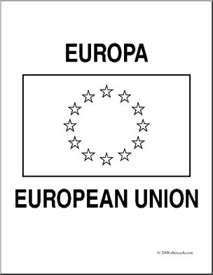 Clip Art: Flags: European Union (coloring page)
