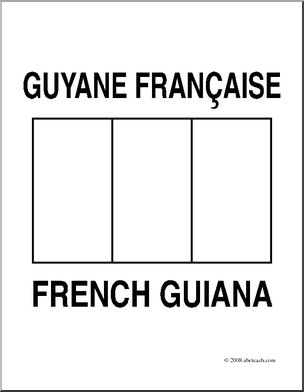 Clip Art: Flags: French Guiana (coloring page)