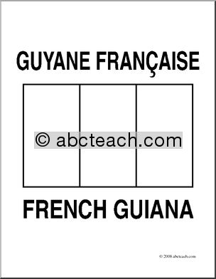 Clip Art: Flags: French Guiana (coloring page)
