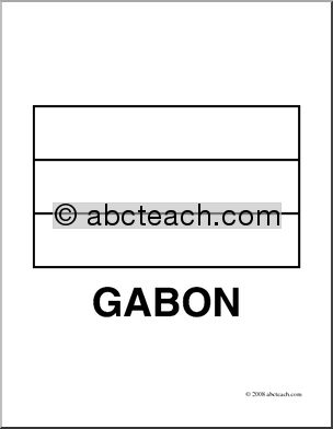 Clip Art: Flags: Gabon (coloring page)