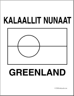 Clip Art: Flags: Greenland (coloring page)