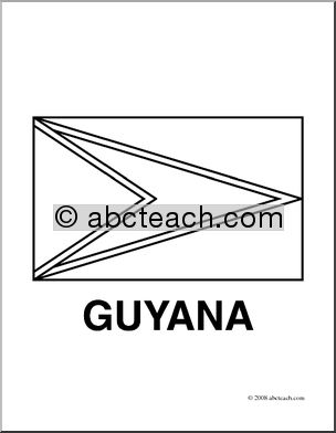 Clip Art: Flags: Guyana (coloring page)