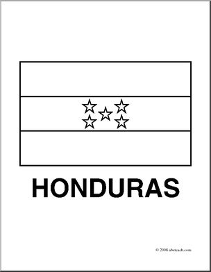 Clip Art: Flags: Honduras (coloring page)