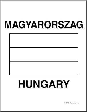 Clip Art: Flags: Hungary (coloring page)