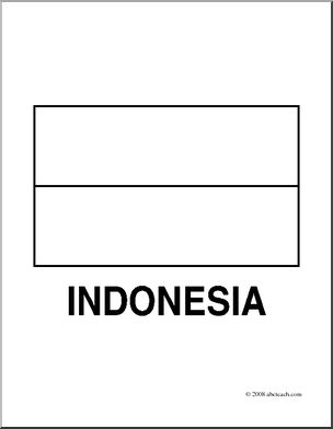 Clip Art: Flags: Indonesia (coloring page)