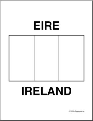 Clip Art: Flags: Ireland (coloring page)